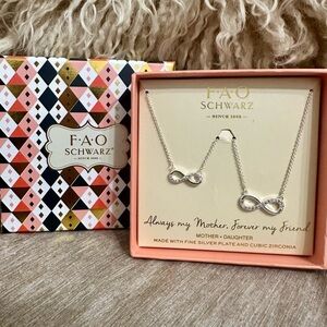 FAO Schwarz Mother Daughter Infinity Necklace Set